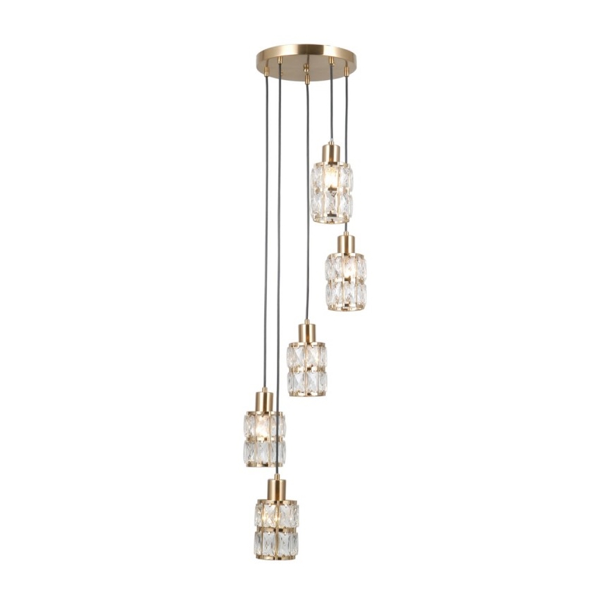 ITALUX - Seil-Pendelleuchte ALMA 5xE27/40W/230V goldfarben