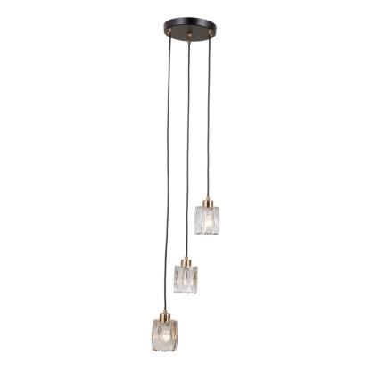 ITALUX - Pendelleuchte mit Kabelaufhängung TORNO 3xE14/40W/230V schwarz/gold
