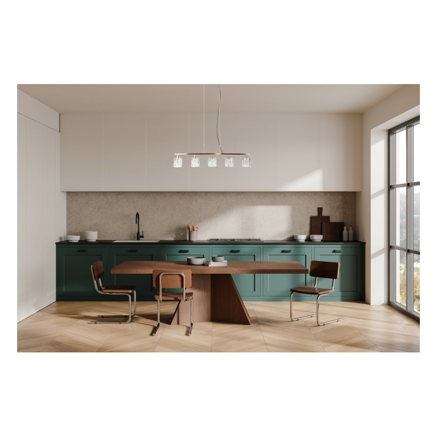 ITALUX - Pendelleuchte SIMONA 5xE14/40W/230V goldfarben