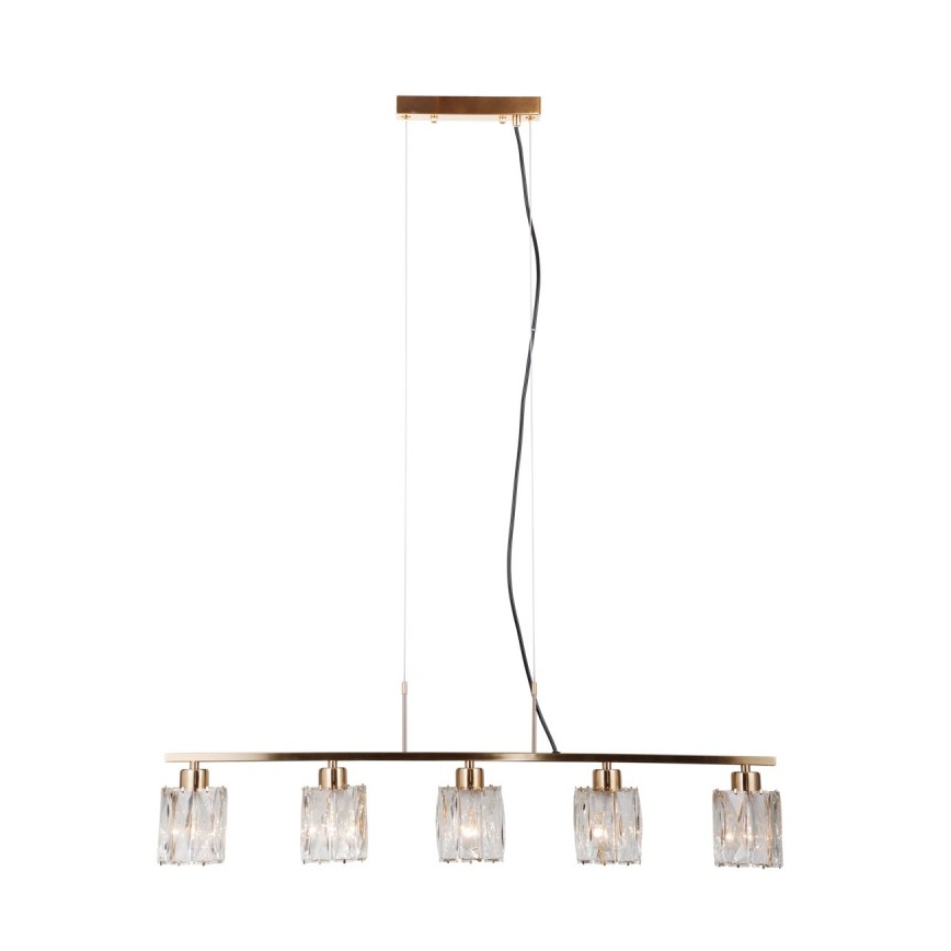 ITALUX - Pendelleuchte SIMONA 5xE14/40W/230V goldfarben