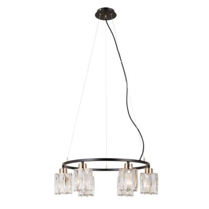 ITALUX - Pendelleuchte SIMONA 6xE14/40W/230V schwarz/gold