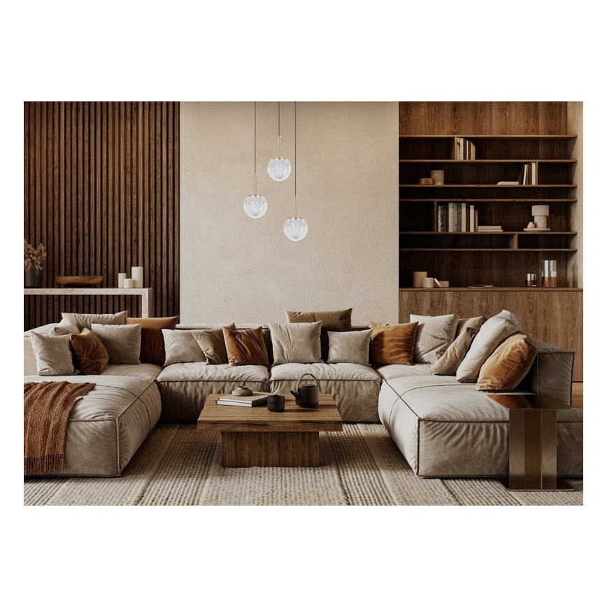 ITALUX - Pendelleuchte PADRI mit Kabelabhängung 3xG9/5W/230V goldfarben