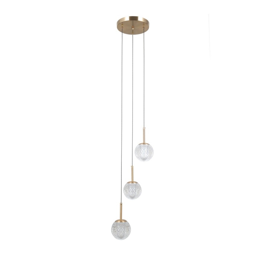 ITALUX - Pendelleuchte PADRI mit Kabelabhängung 3xG9/5W/230V goldfarben