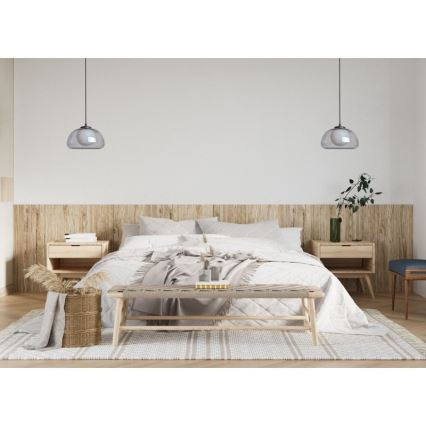 ITALUX - Pendelleuchte an Kabel AINALE 1xG9/7W/230V schwarz/rauchfarben