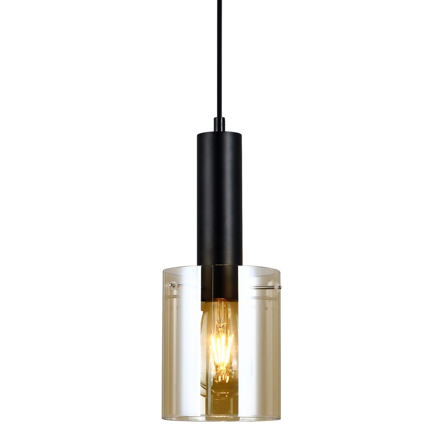 ITALUX - Hängeleuchte an Schnur SARDO 1xE27/40W/230V schwarz/golden