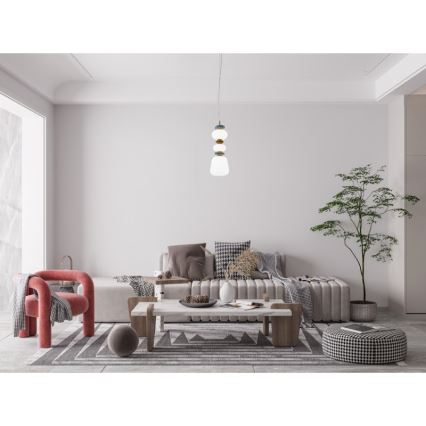 ITALUX - LED-Pendelleuchte an Kabel EVANS LED/15W/230V 3000K gold/blau