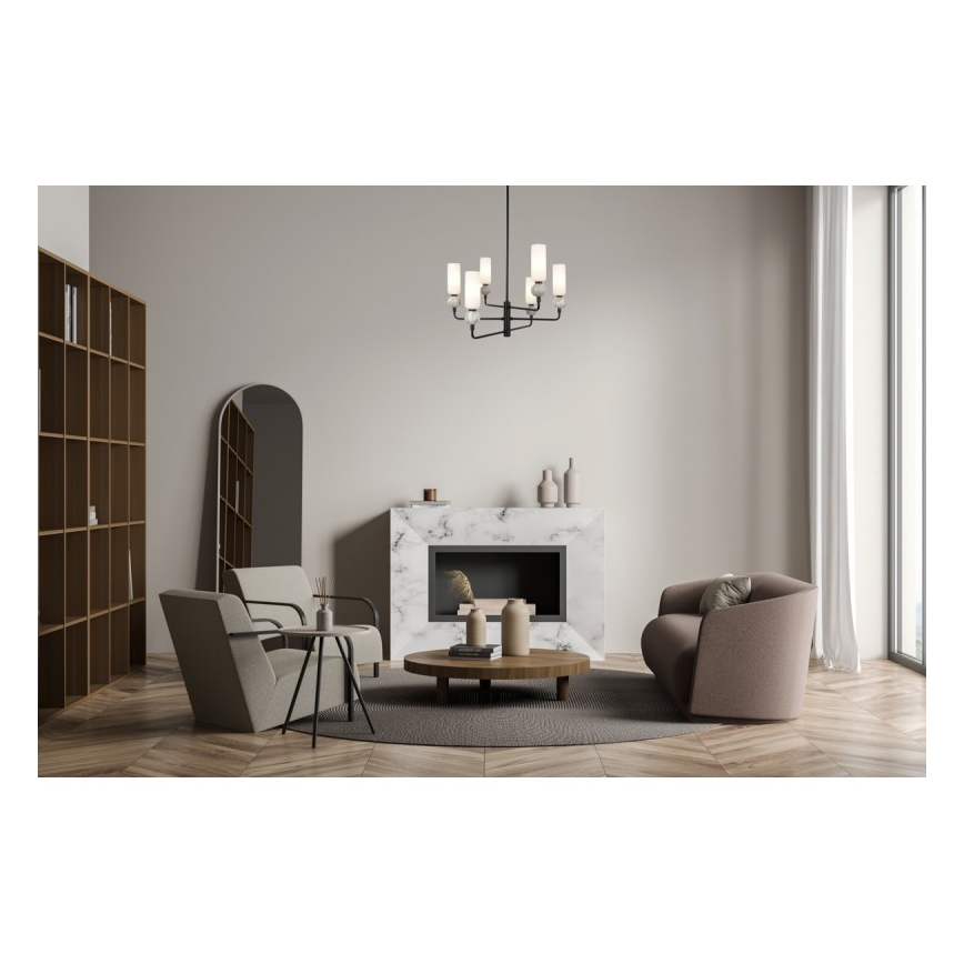ITALUX - Pendelleuchte mit Stange SANTOS 6xG9/40W/230V schwarz