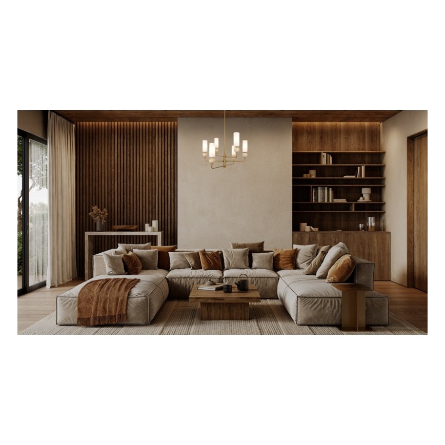 ITALUX - Deckenleuchte mit Stange SANTOS 6xG9/40W/230V goldfarben