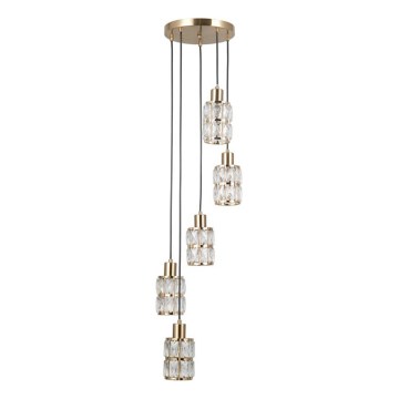 ITALUX - Seil-Pendelleuchte ALMA 5xE27/40W/230V goldfarben
