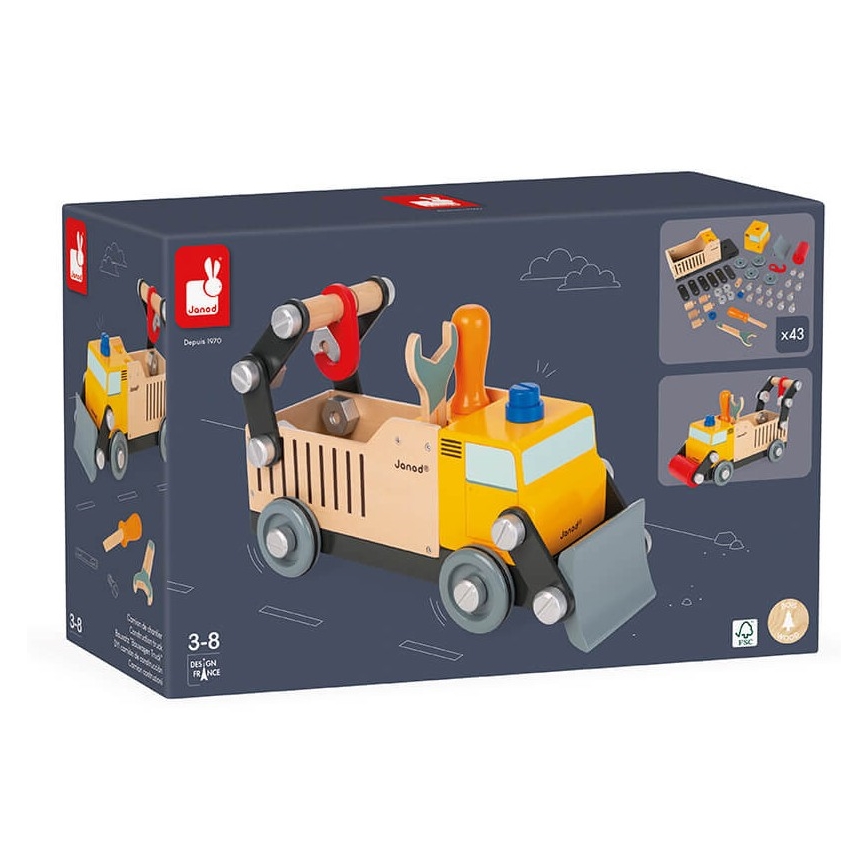 Janod - Baukasten aus Holz BRICOKIDS Lastwagen