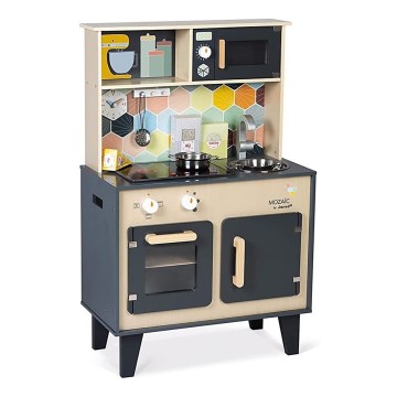 Janod - Holzküche mit LED-Kochfläche MOZAIC 2xLR6