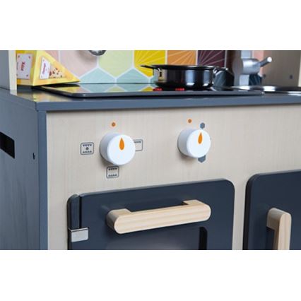 Janod - Holzküche mit LED-Kochfläche MOZAIC 2xLR6