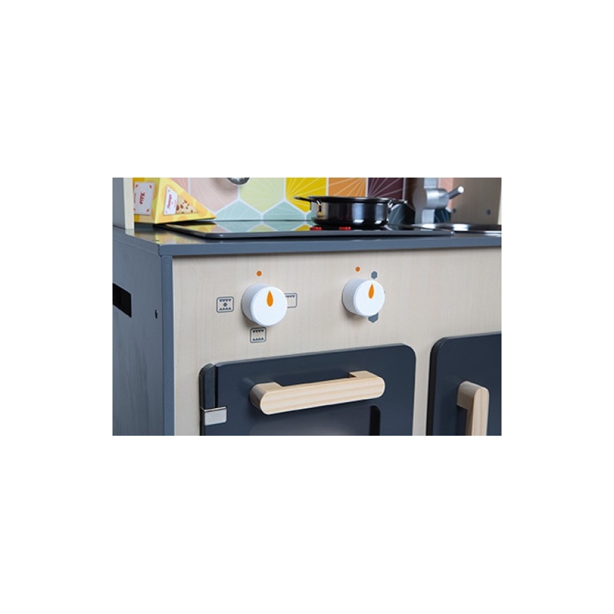 Janod - Holzküche mit LED-Kochfläche MOZAIC 2xLR6