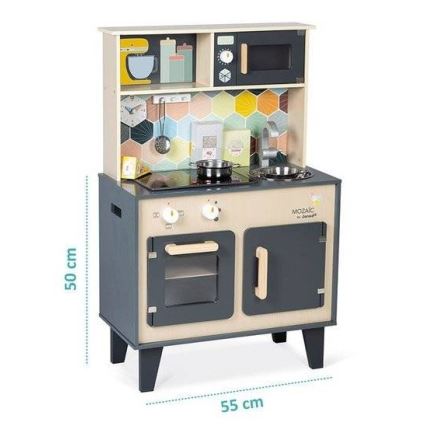 Janod - Holzküche mit LED-Kochfläche MOZAIC 2xLR6