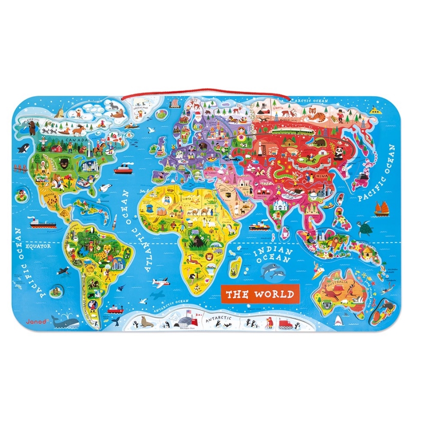 Janod - Magnetische Weltkarte englisch