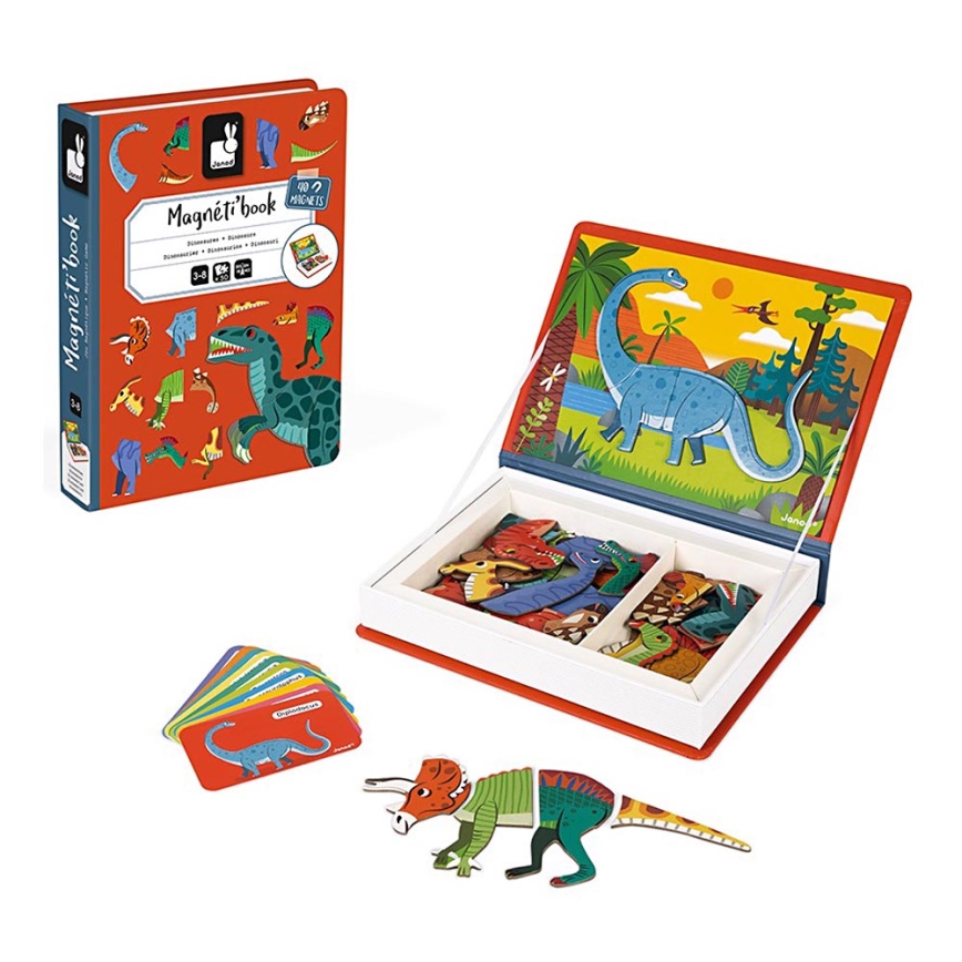 Janod - Magnetisches interaktives Set MAGNETIBOOK Dinosaurier