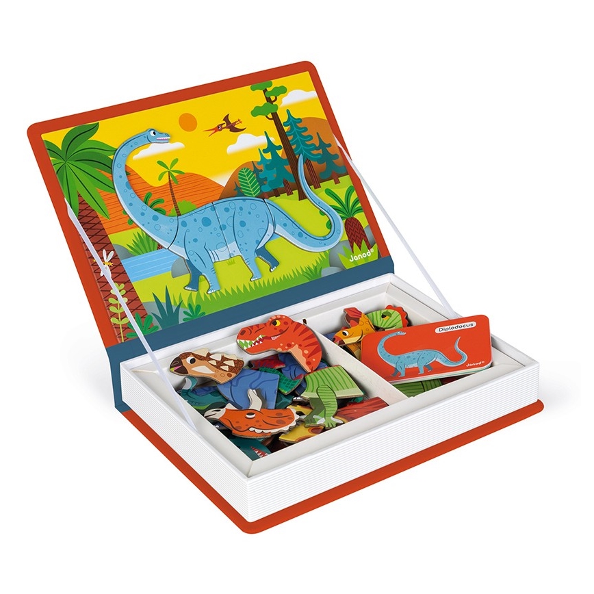 Janod - Magnetisches interaktives Set MAGNETIBOOK Dinosaurier