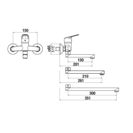 JIKA H3112E70042201 - Waschtischarmatur TALAS 15x20,1 cm Hochglanzchrom