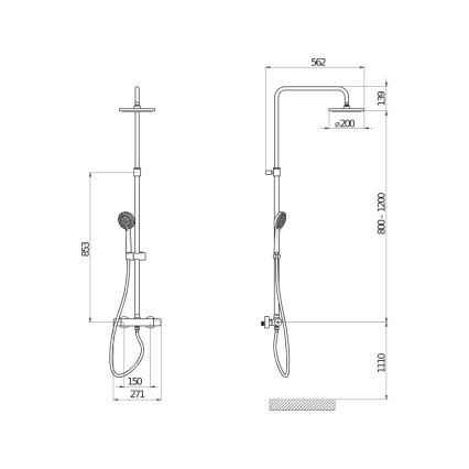 JIKA H3337170045711 - Duschset mit Thermostatarmatur MIO glänzender Chrom