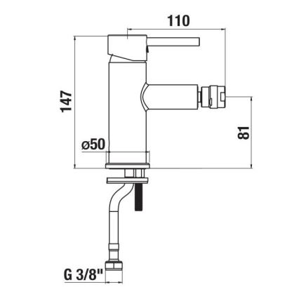 JIKA H3412F17161101 - Bidetarmatur MIO 14,7 cm matt schwarz
