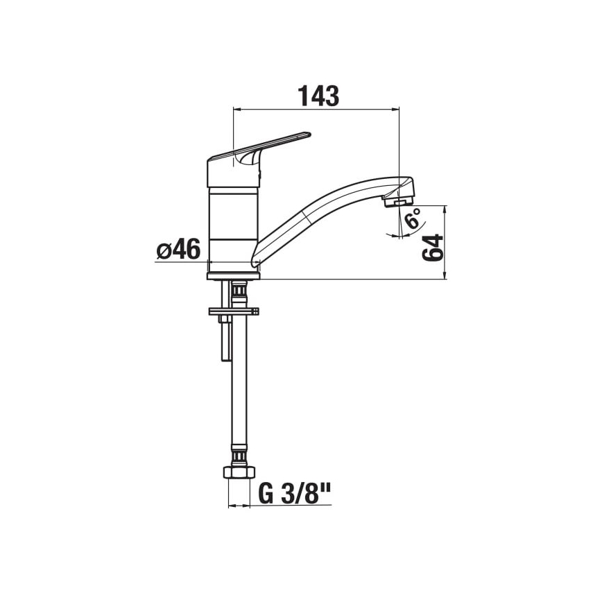 JIKA H3512E10042201 - Spültischarmatur LYRA 14,3 cm Hochglanzchrom