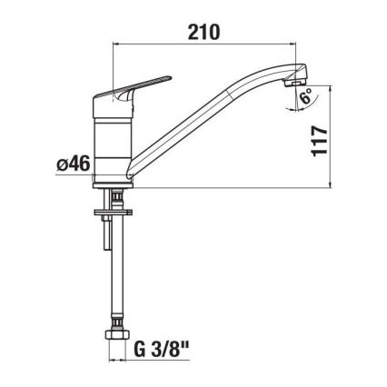 JIKA H3512E10042301 - Spültischarmatur LYRA 21 cm glänzender Chrom