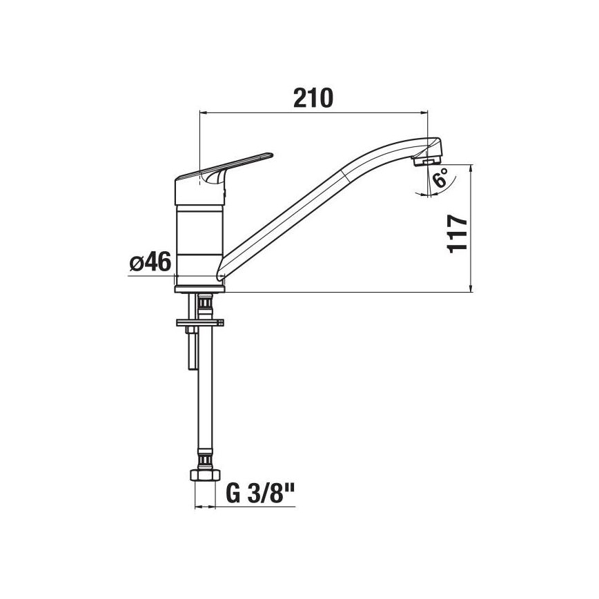 JIKA H3512E10042301 - Spültischarmatur LYRA 21 cm glänzender Chrom