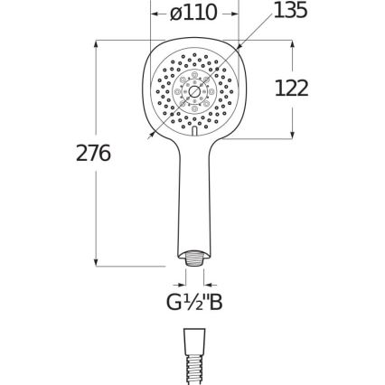 JIKA H3611X30044711 - Handbrause CUBITO Hochglanzchrom