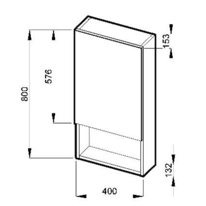 JIKA H4532210383041 - Spiegelschrank mit Ablage LYRA 80x40 cm weiß