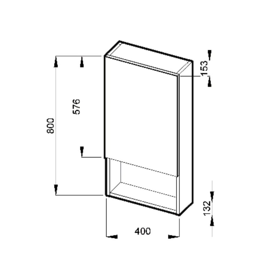 JIKA H4532210383041 - Spiegelschrank mit Ablage LYRA 80x40 cm weiß