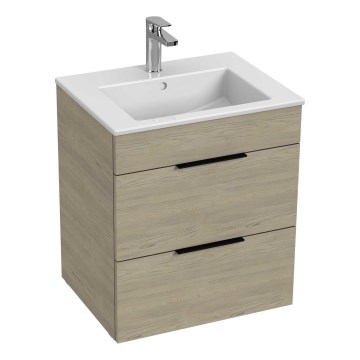JIKA H4536121765141 - Badezimmerschrank mit Waschbecken CUBE 60,7x55 cm, Esche