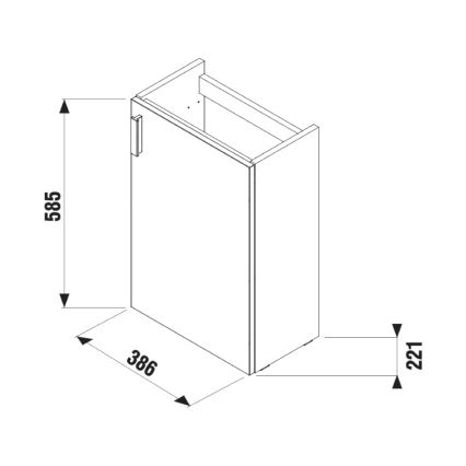 JIKA H45J5111753001 - Badezimmerschrank mit Waschbecken PETIT 58,5x38,6 cm weiß