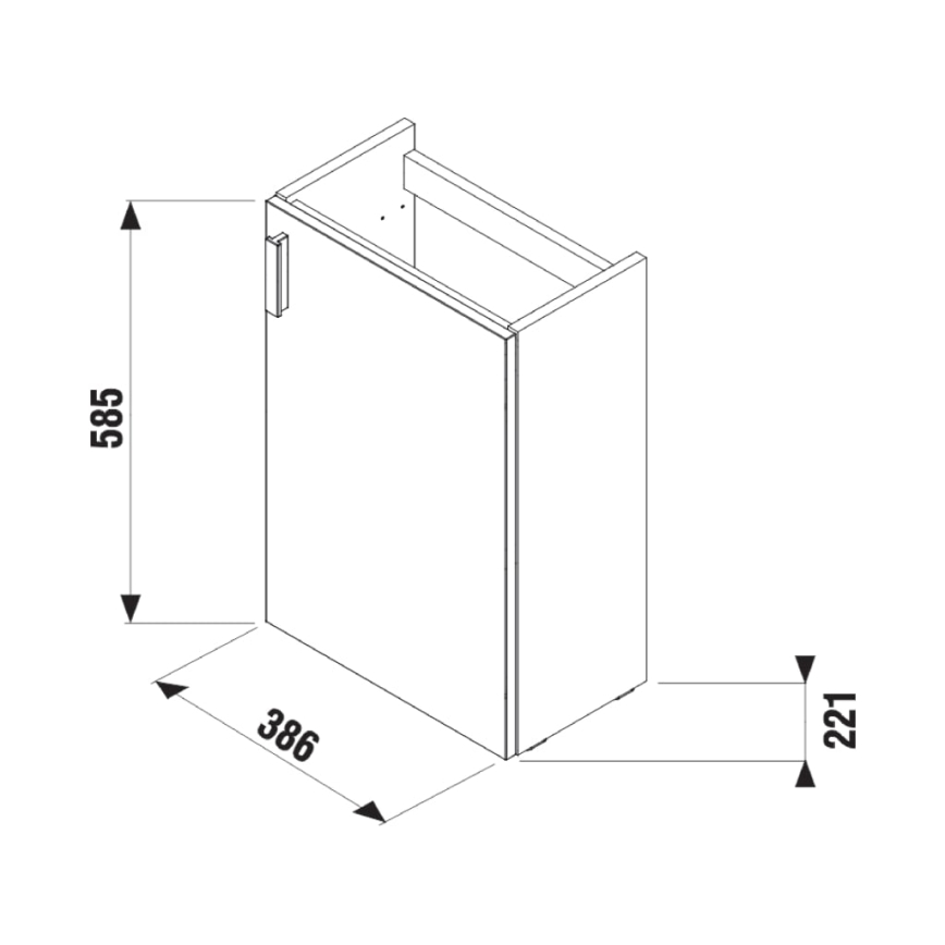 JIKA H45J5111753001 - Badezimmerschrank mit Waschbecken PETIT 58,5x38,6 cm weiß