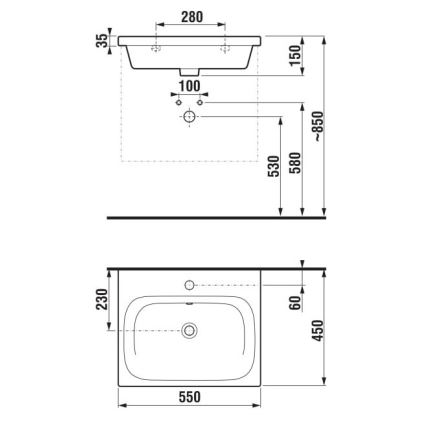 JIKA H8127127161041 - Hängendes Waschbecken MIO 55x45 cm Keramik/matt schwarz