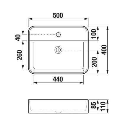 JIKA H8183620001111 - Aufsatzwaschbecken ASTRA 50x40 cm Keramik/Weiß