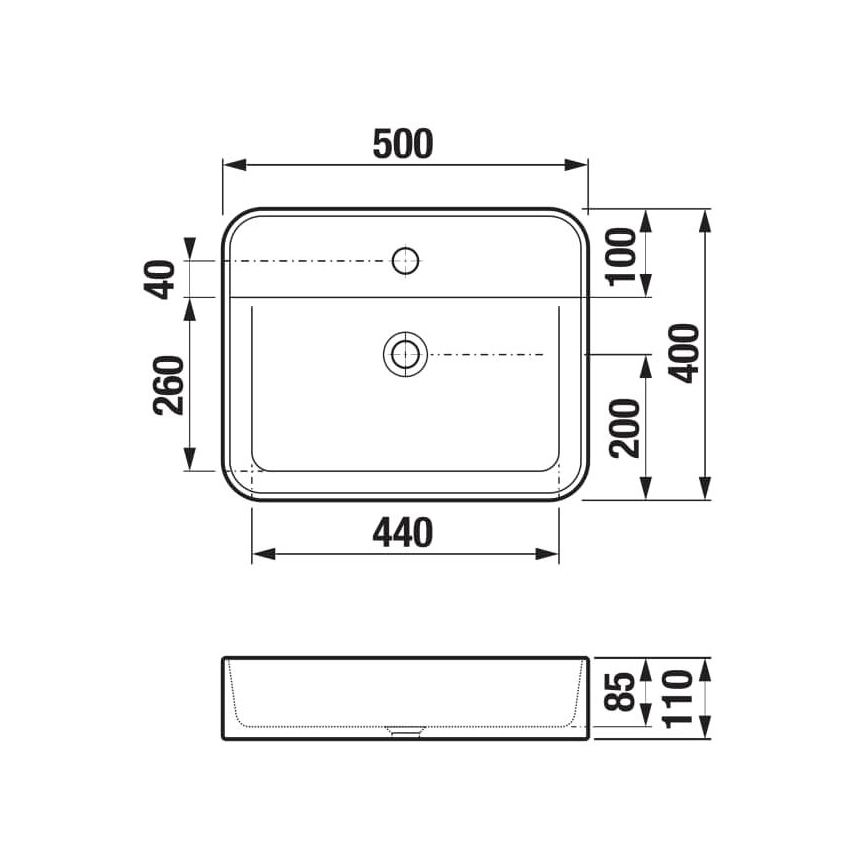 JIKA H8183620001111 - Aufsatzwaschbecken ASTRA 50x40 cm Keramik/Weiß