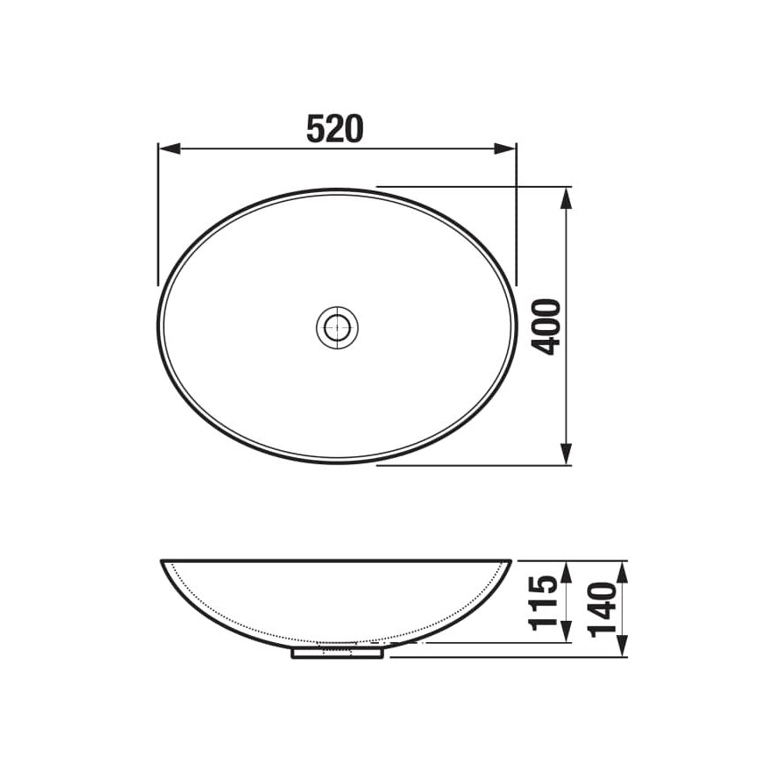 JIKA H8183640001121 - Aufsatzwaschbecken ASTRA 52x40 cm Keramik/Weiß