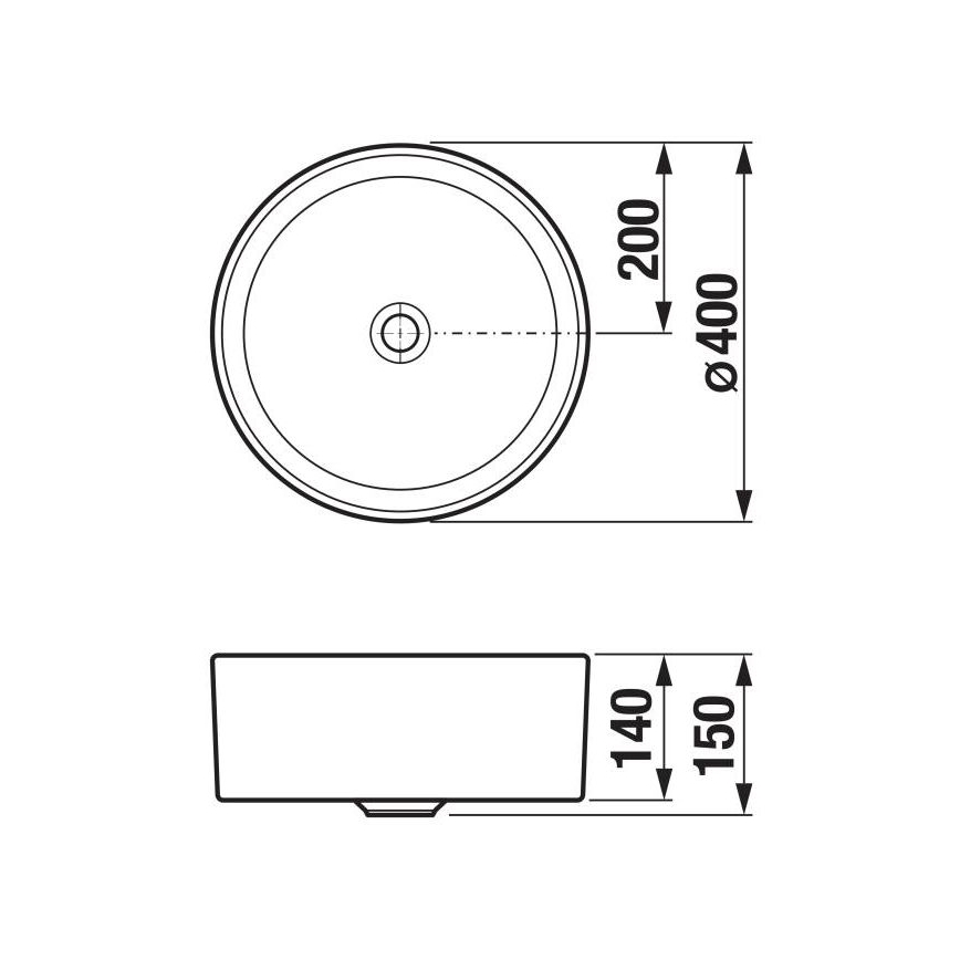 JIKA H8184200001121 - Aufsatzwaschbecken CUBITO Ø 40 cm Keramik/Weiß