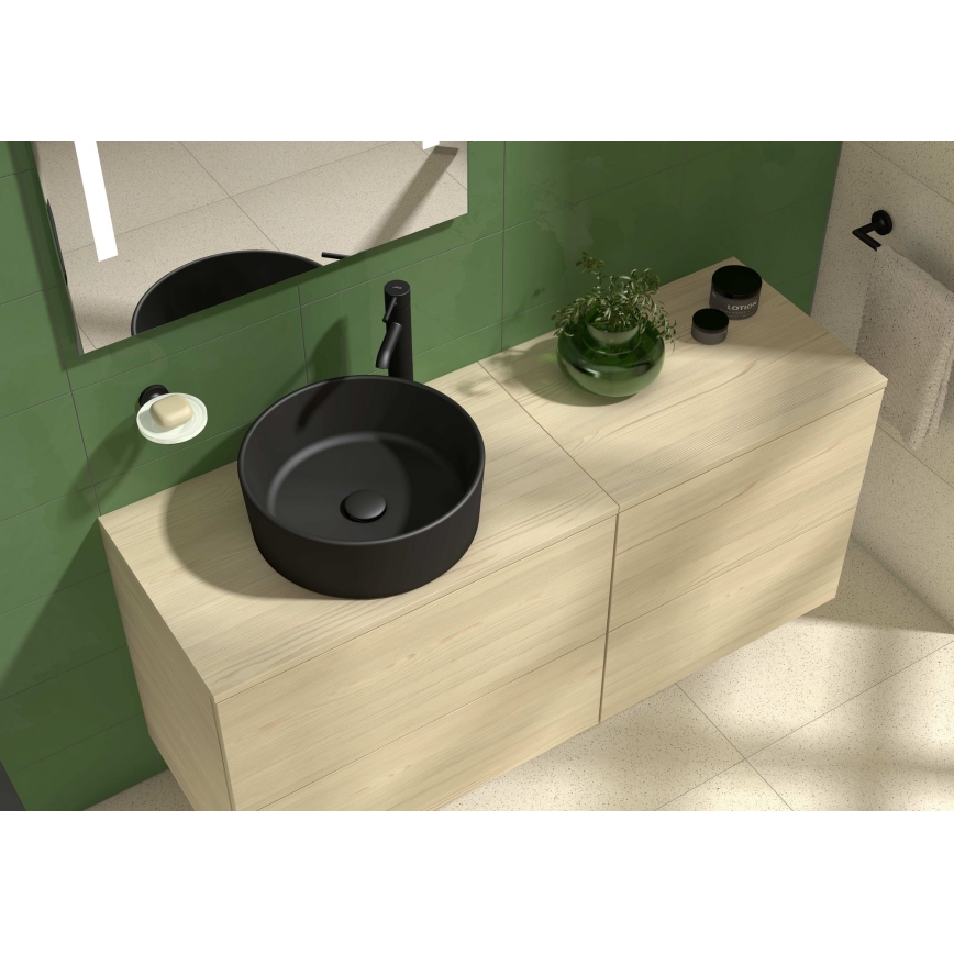 JIKA H8184207161121 - Aufsatzwaschbecken CUBITO Ø 40 cm Keramik/matt schwarz