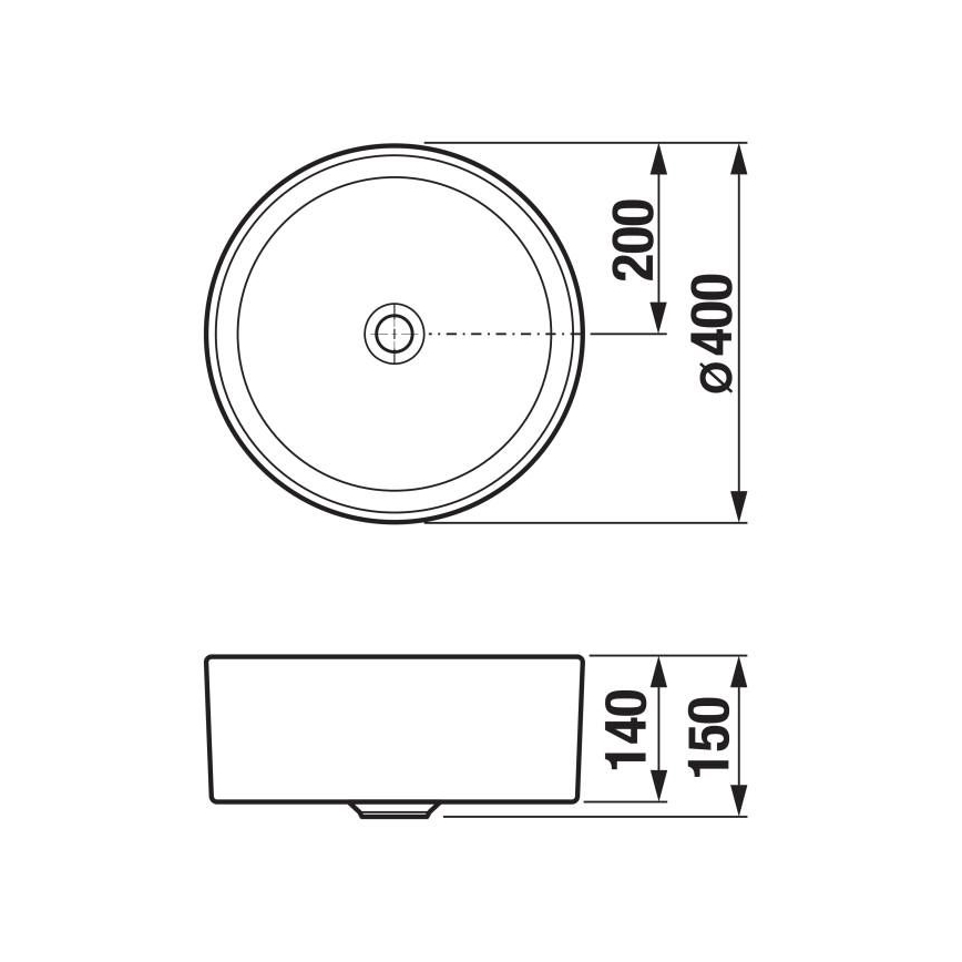 JIKA H8184207161121 - Aufsatzwaschbecken CUBITO Ø 40 cm Keramik/matt schwarz