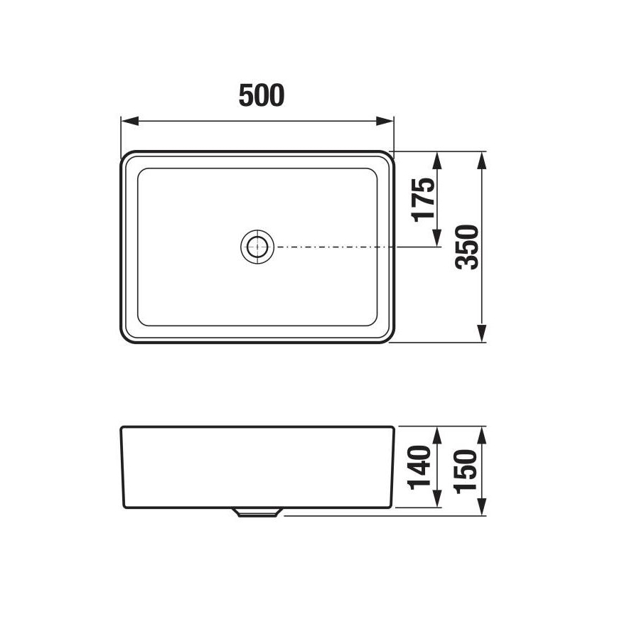 JIKA H8184230001121 - Aufsatzwaschbecken CUBITO 50x35 cm Keramik/Weiß