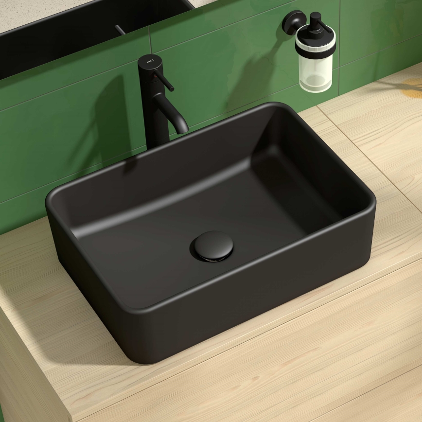 JIKA H8184237161121 - Aufsatzwaschbecken CUBITO 50x35 cm Keramik/matt schwarz