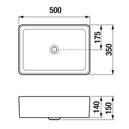 JIKA H8184237161121 - Aufsatzwaschbecken CUBITO 50x35 cm Keramik/matt schwarz