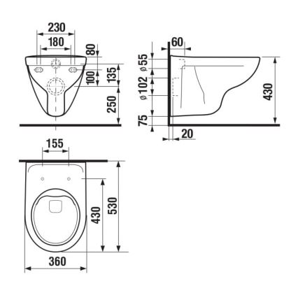 JIKA H8213840000001 - Wand-WC LYRA Keramik/weiß