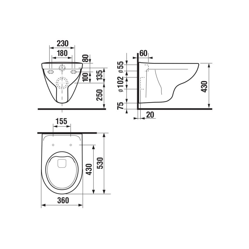 JIKA H8213840000001 - Wand-WC LYRA Keramik/weiß