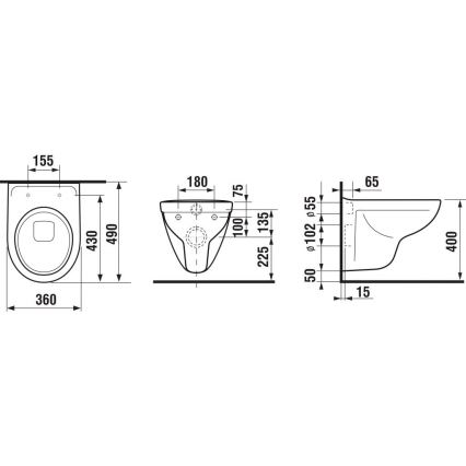 JIKA H8233820000001 - Hänge-WC LYRA Keramik/weiß