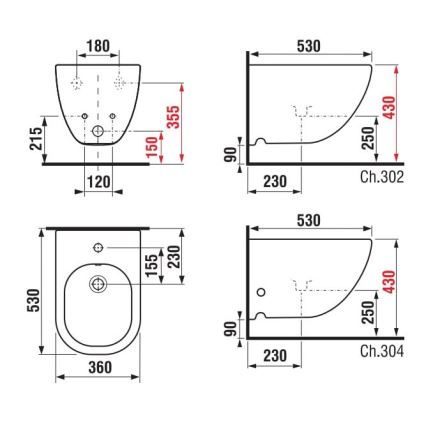 JIKA H8317120003021 - Wand-Bidet MIO, Keramik/weiß