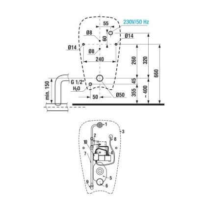 JIKA H8430700000001 - Urinal GOLEM mit seitlichem Zulauf, rückseitigem Ablauf, Keramik/weiß