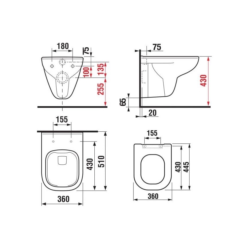 JIKA H8666140000001 - Wandhängendes WC DEEP Keramik/weiß + WC-Sitz SoftClose DEEP Duroplast/weiß
