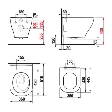 JIKA H8666180000001 - Wandhängendes WC DEEP Keramik/weiß + WC-Sitz SoftClose DEEP Duroplast/weiß